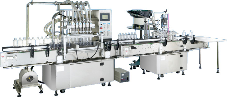 Bottling System For Free Flowing Liquid Six-Nozzle Inline Filling & Capping Machine